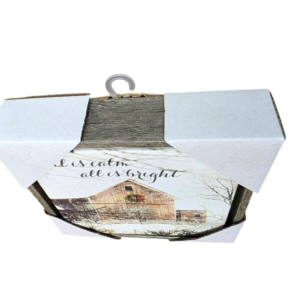 Rustic Winter Barn Picture Canvas Wall Art Frame Christmas Holiday Poynter Gift - Picture 3 of 8